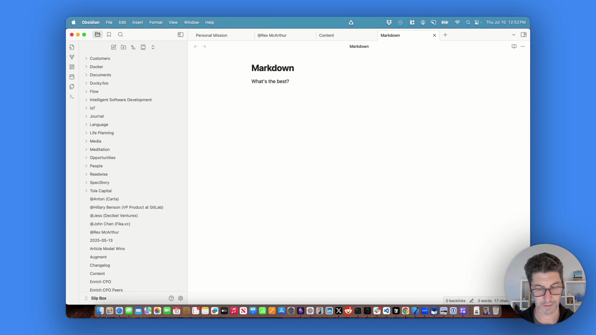 Obsidian's clean, inline Markdown editor serves as inspiration.